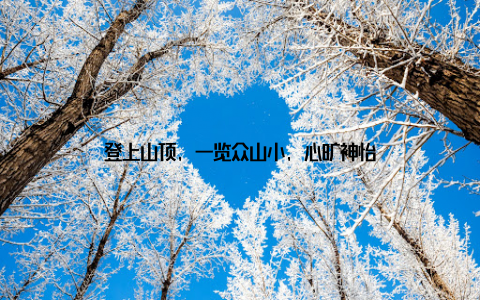 登上山顶, 一览众山小, 心旷神怡