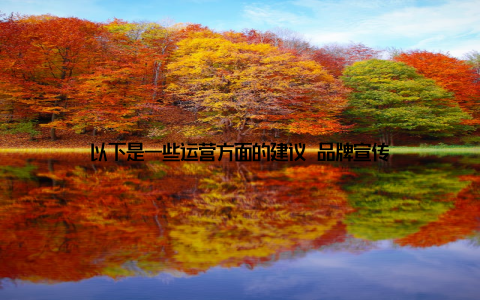 以下是一些运营方面的建议 品牌宣传