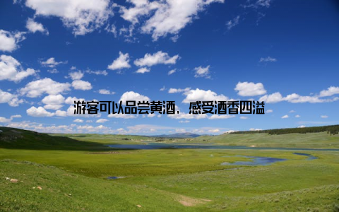 游客可以品尝黄酒, 感受酒香四溢